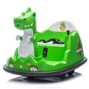 12V Dinosaur-Shaped Kids Ride-On Bumper Car with Spray, Light, and 360-Degree Rotation Trend Times 16