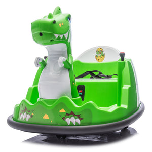 12V Dinosaur-Shaped Kids Ride-On Bumper Car with Spray, Light, and 360-Degree Rotation Trend Times 18
