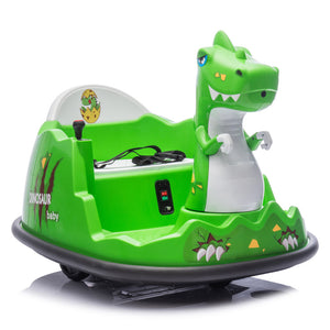 12V Dinosaur-Shaped Kids Ride-On Bumper Car with Spray, Light, and 360-Degree Rotation Trend Times 19