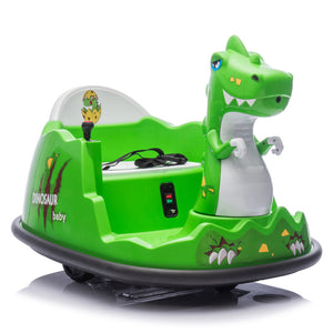 12V Dinosaur-Shaped Kids Ride-On Bumper Car with Spray, Light, and 360-Degree Rotation Trend Times 21