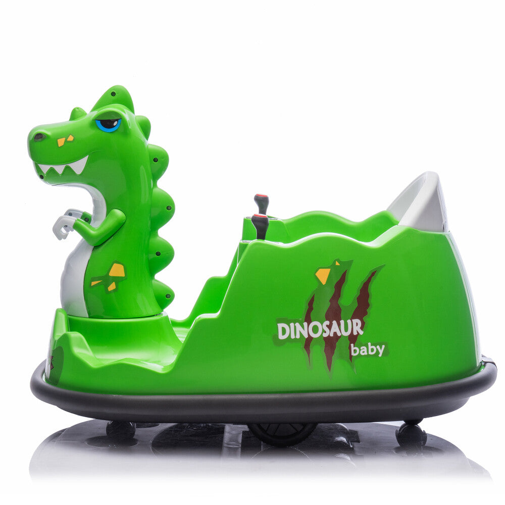 12V Dinosaur-Shaped Kids Ride-On Bumper Car with Spray, Light, and 360-Degree Rotation Trend Times 23