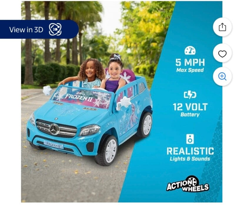 12V Disney Frozen Mercedes GLS 320 Powered Ride-On Car for Girls Ages 3 to 5 Trend Times 4