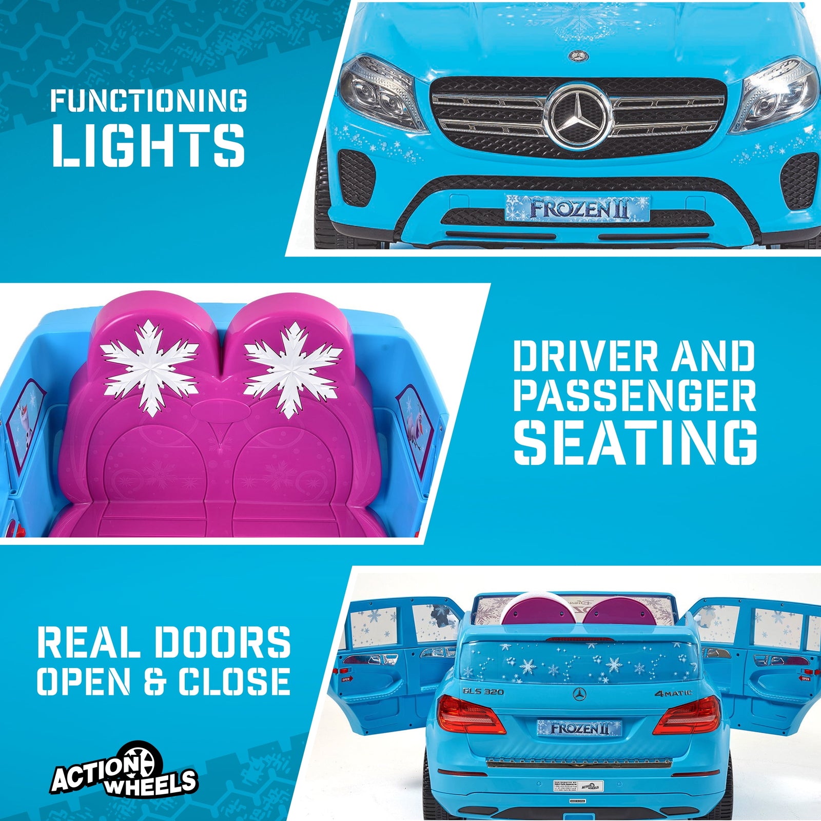 12V Disney Frozen Mercedes GLS 320 Electric Ride-On Car for Girls Ages 3+ with 5 MPH Speed Trend Times 2