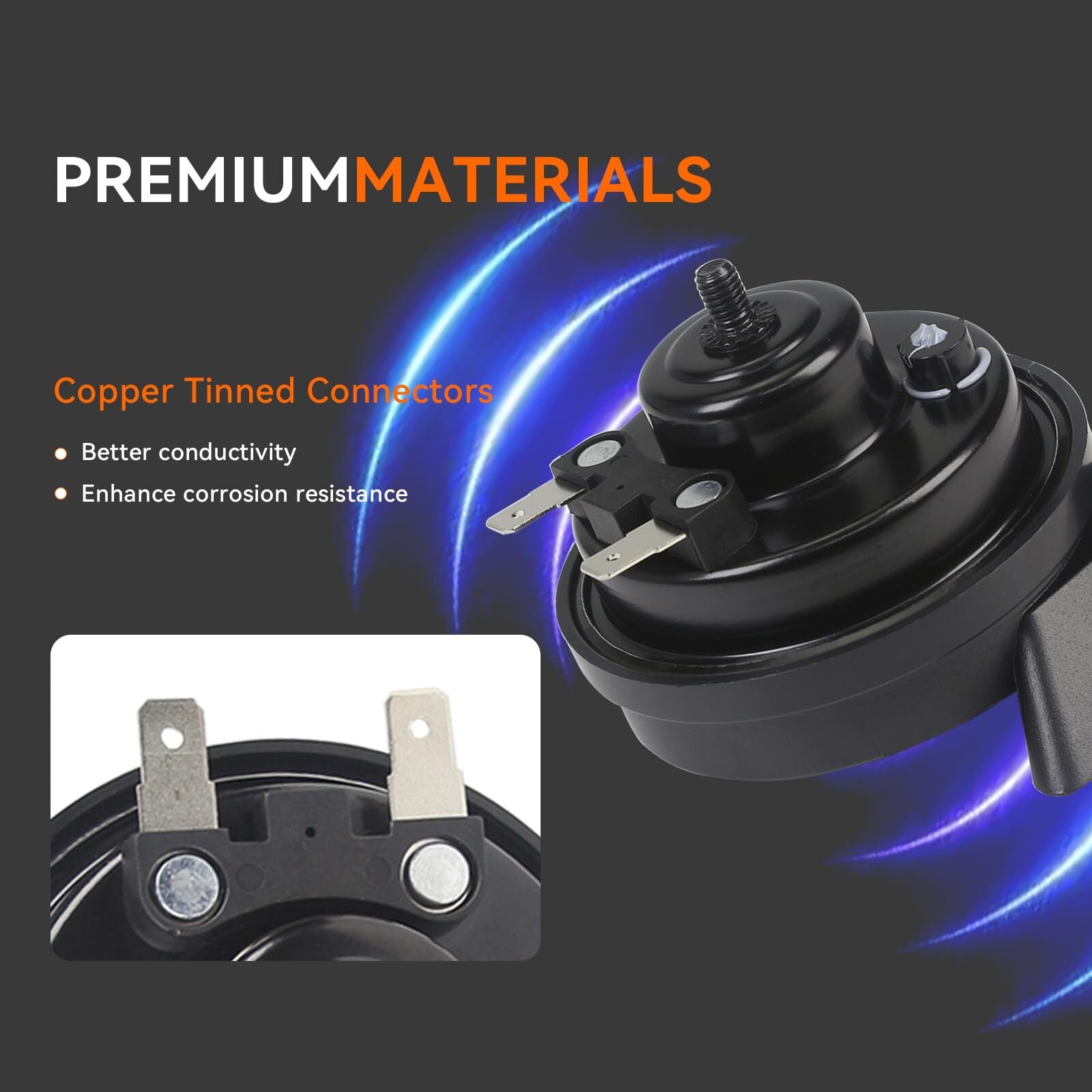 12V Dual-Tone Electric Snail Horn Super Loud Universal Vehicle Replacement Trend Times 4