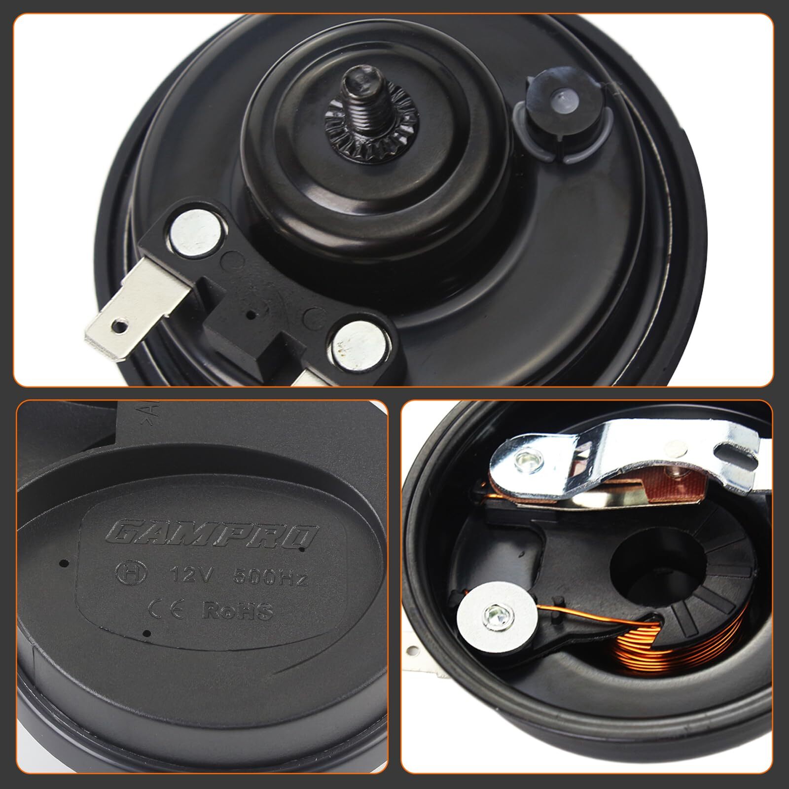12V Dual-Tone Electric Snail Horn Super Loud Universal Vehicle Replacement Trend Times 6