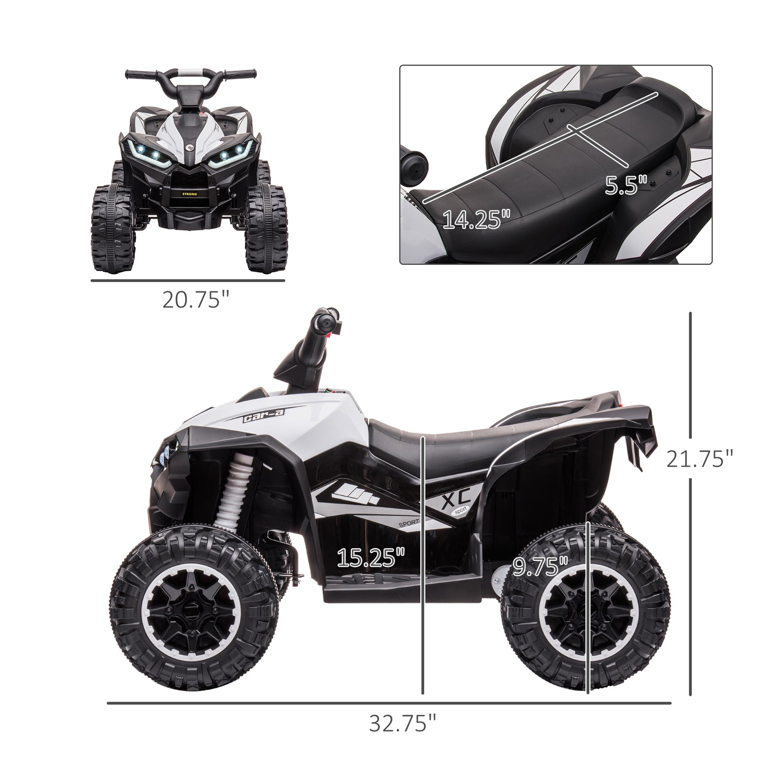 12V Electric Kids ATV Quad Ride-On Car with Forward and Reverse, Four Wheels for Ages 3-5 Years Trend Times 1