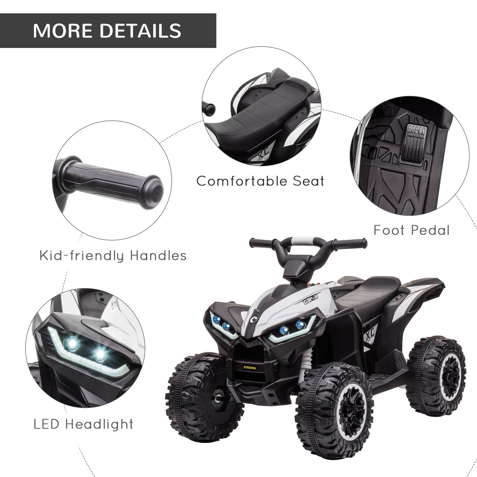 12V Electric Kids ATV Quad Ride-On Car with Forward and Reverse, Four Wheels for Ages 3-5 Years Trend Times 5