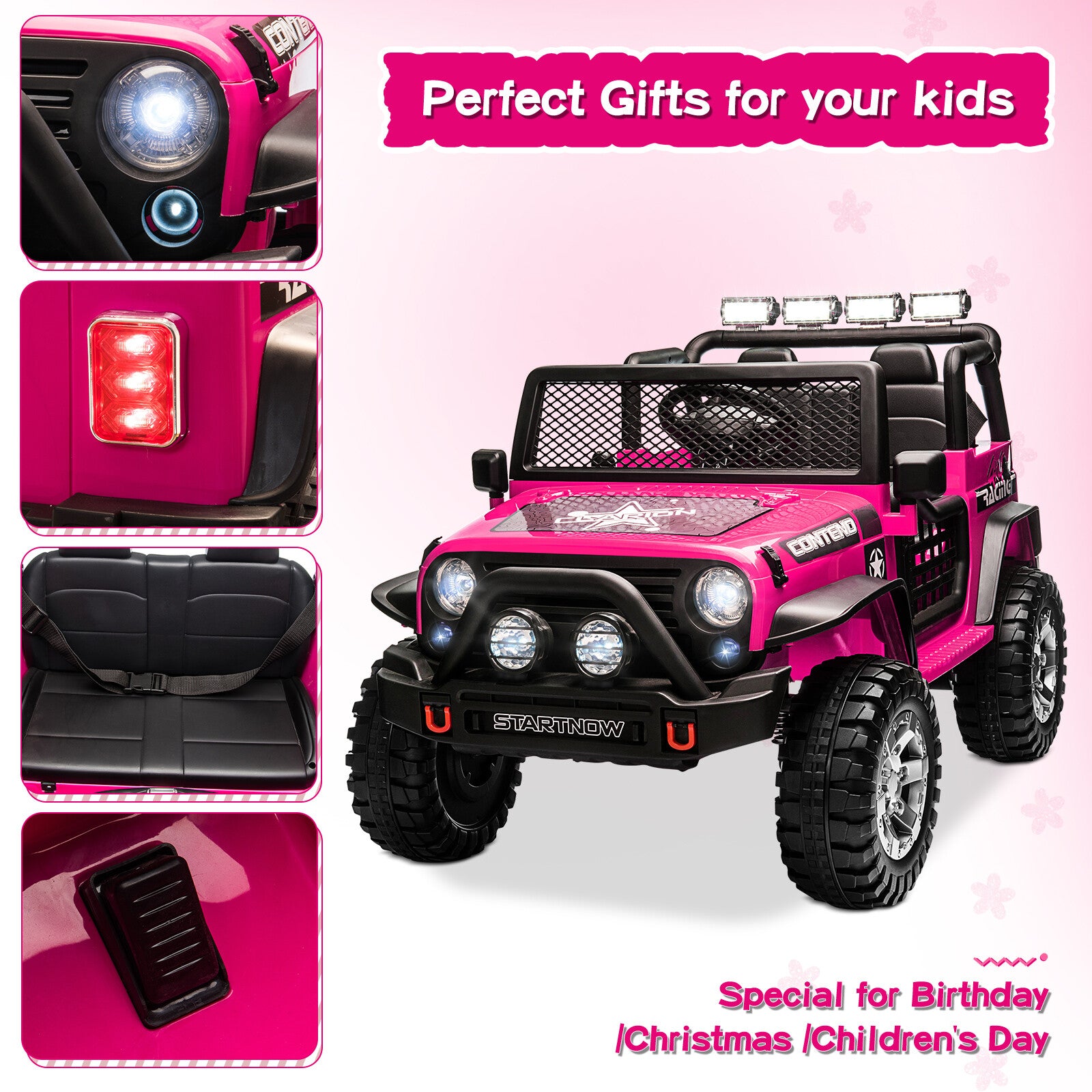 12V Electric Battery-Powered Kids Ride-On Jeep Toy Car 2-Seater with Remote Control and MP3 Player Trend Times 2
