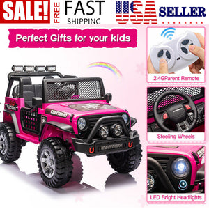 12V Pink Electric Ride-On Jeep for Kids with Bluetooth and Remote Control Battery-Powered Toy Car Trend Times 0