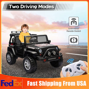 12V Electric Battery-Powered Kids Jeep Ride-On Car with 2 Seats and Remote Control Trend Times 0