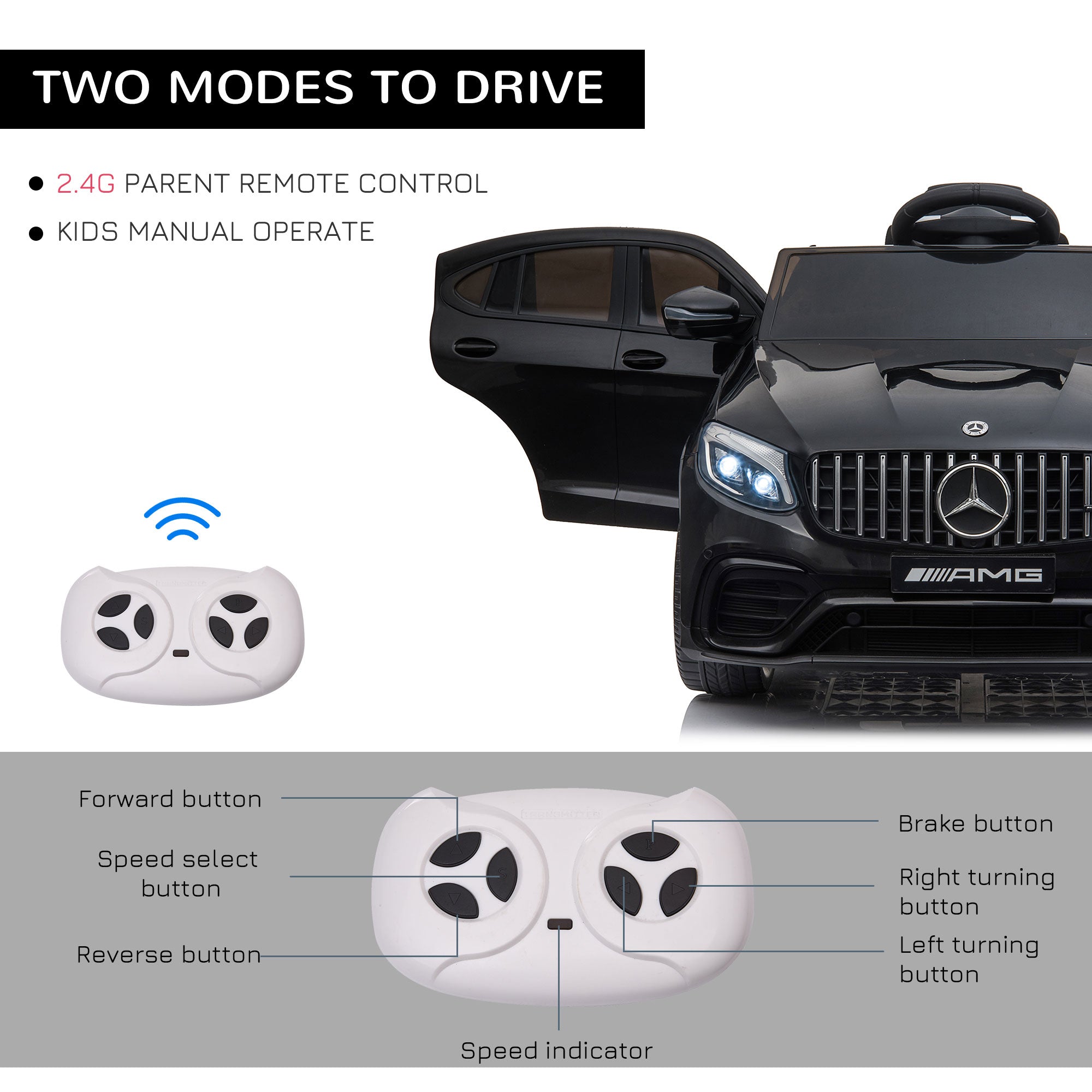 12V Battery-Powered Electric Riding Car Toy for Toddlers Mercedes Benz Coupe Trend Times 29