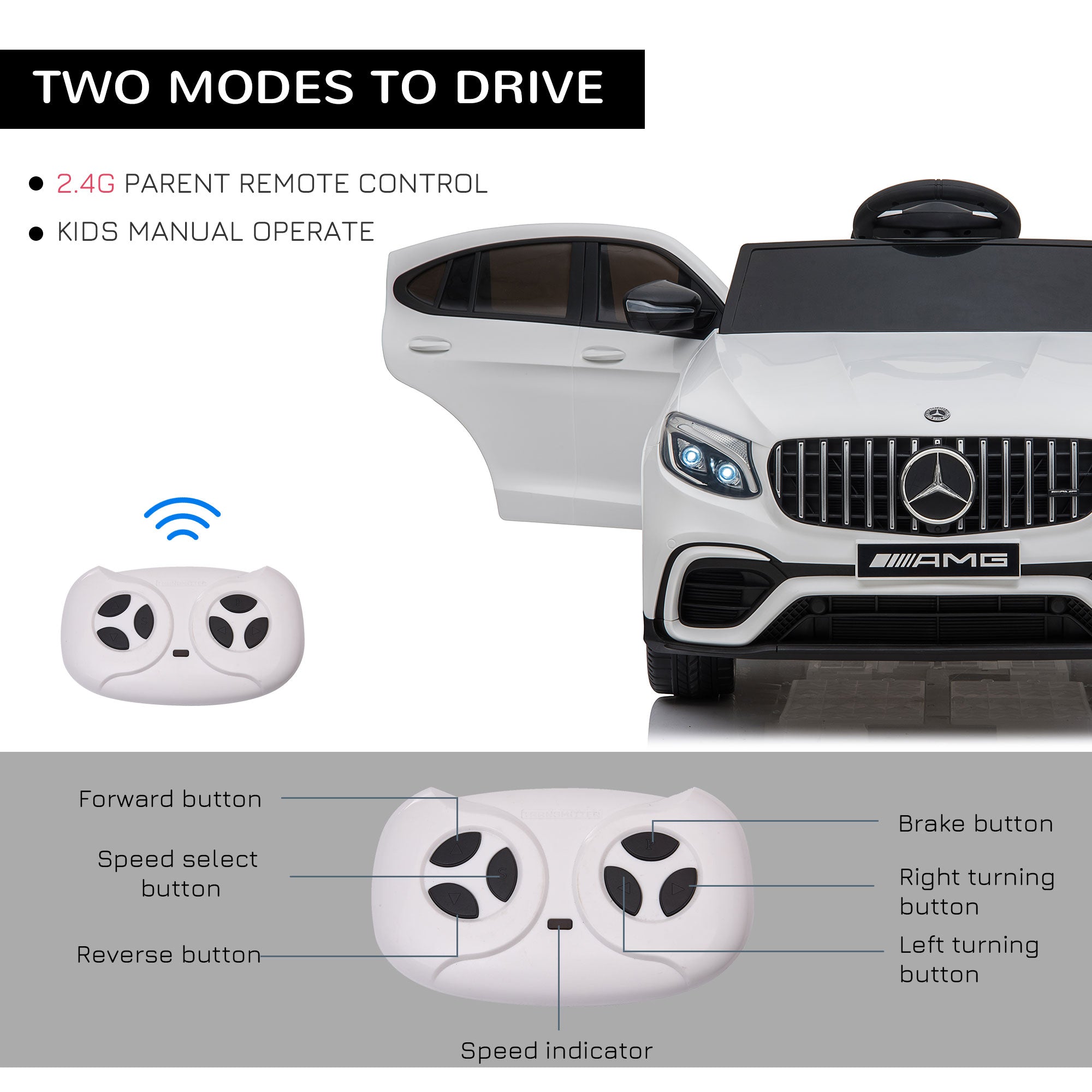 12V Battery-Powered Electric Riding Car Toy for Toddlers Mercedes Benz Coupe Trend Times 6