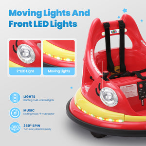12V Electric Bumper Car for Kids Ages 1.5-6 with Remote Control and DIY Stickers Trend Times 2