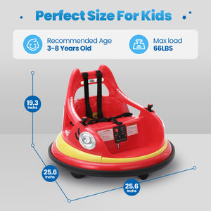 12V Electric Bumper Car for Kids Ages 1.5-6 with Remote Control and DIY Stickers Trend Times 7