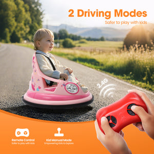 12V Electric Bumper Car with Remote Control and DIY Stickers for Kids Ages 1.5-6 Years Trend Times 1