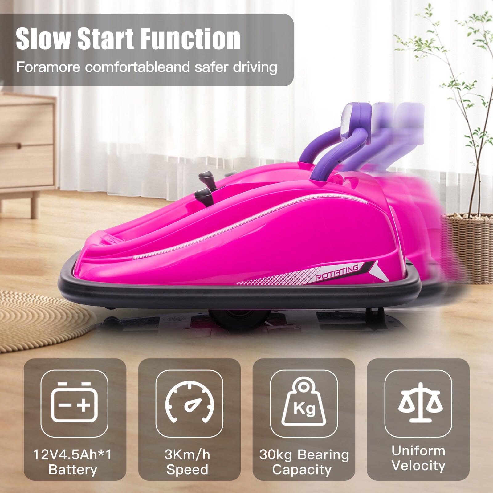 12V Electric Kids Ride-On Bumper Car with 360-Degree Spin and Remote Control Trend Times 1