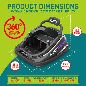 12V Electric Kids Bumper Car with Remote Control, 360° Spin, and LED Lights Trend Times 1
