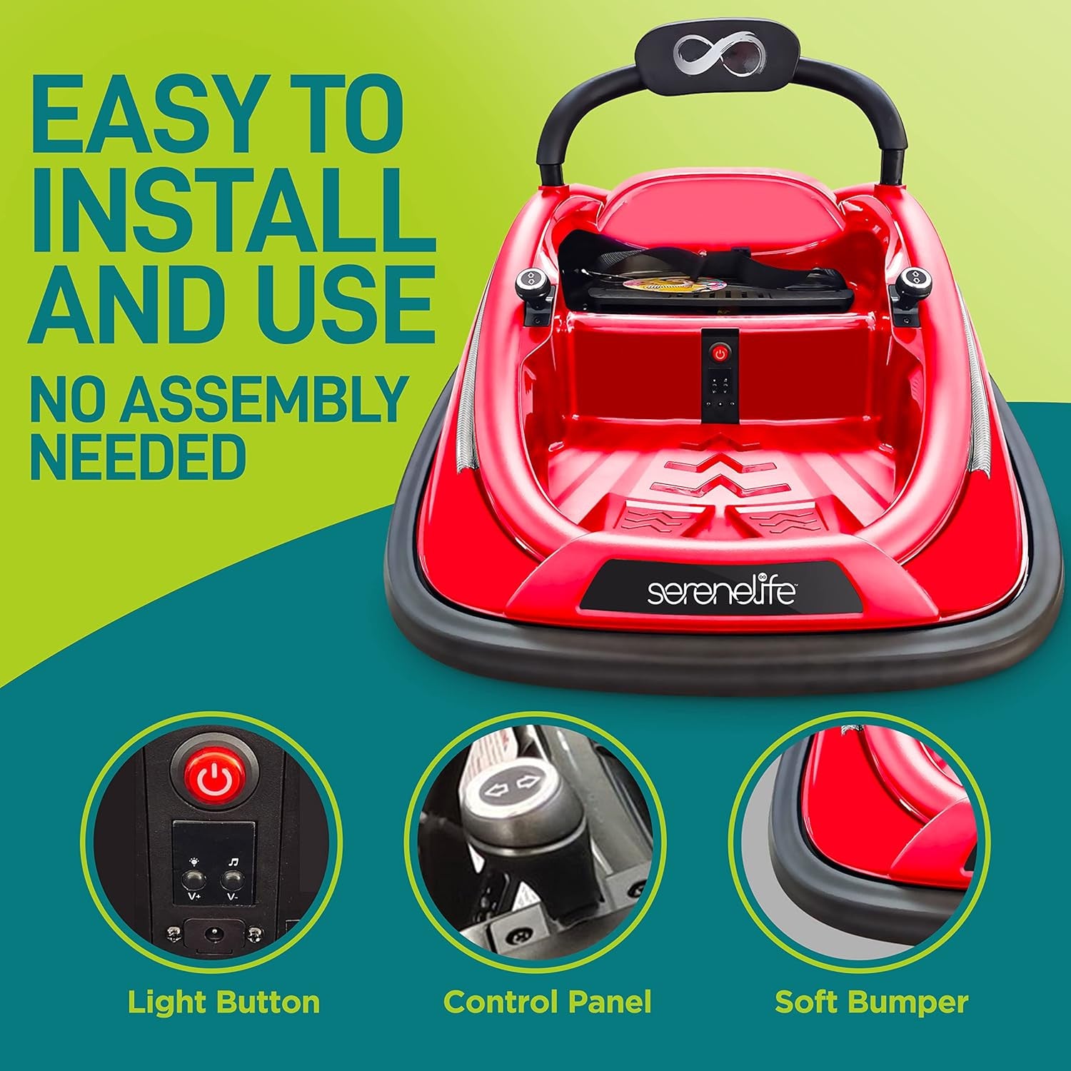 12V Electric Kids Bumper Car with Remote Control, 360° Spin and LED Lights Trend Times 3