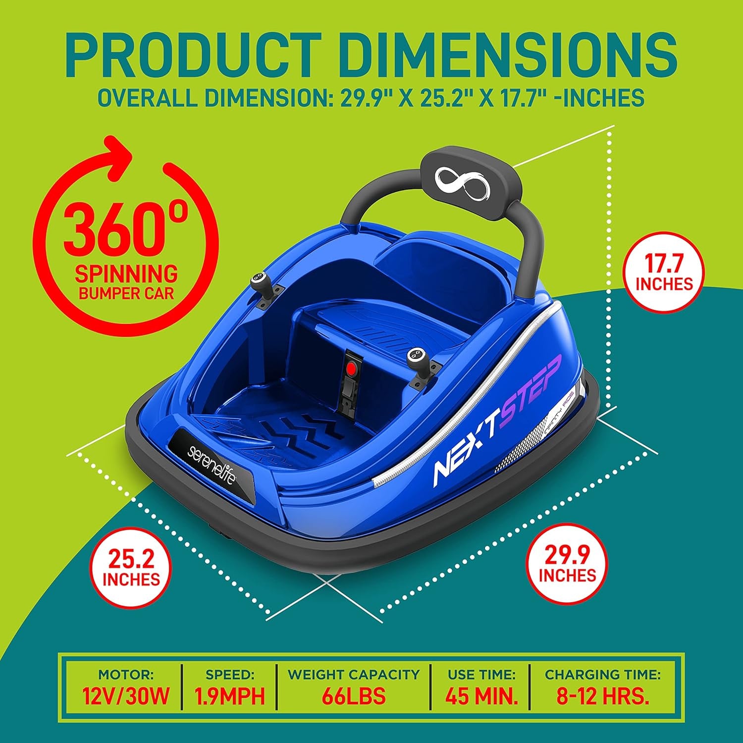 12V Electric Kids Bumper Car with Remote Control, 360° Spin and LED Lights Trend Times 1