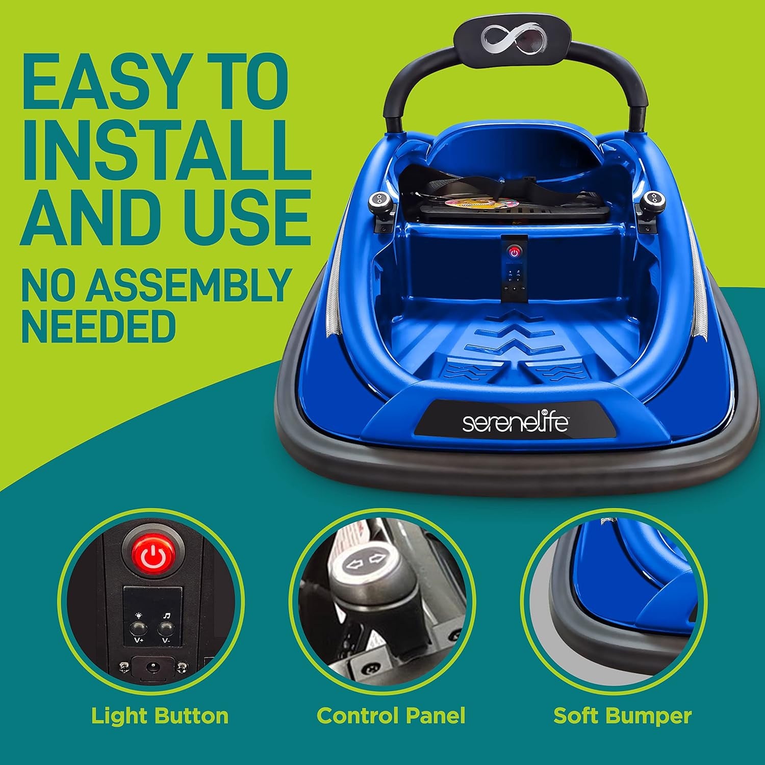 12V Electric Kids Bumper Car with Remote Control, 360° Spin and LED Lights Trend Times 3