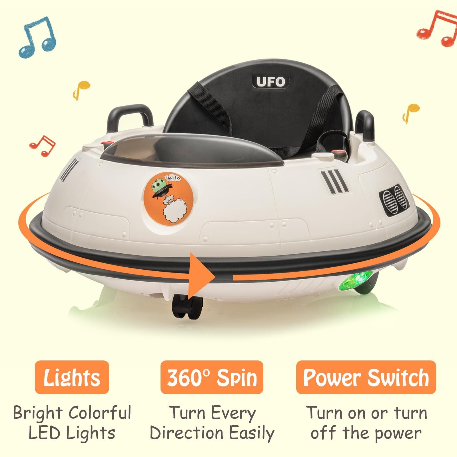 12V Electric Toddler Bumper Car with 360-Degree Rotation for Kids Trend Times 2