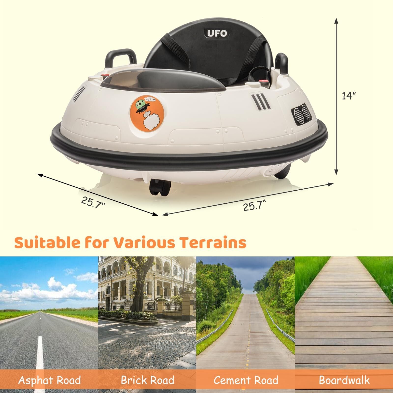 12V Electric Toddler Bumper Car with 360-Degree Rotation for Kids Trend Times 6