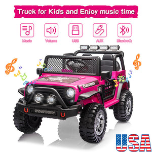 12V Electric Ride-On Jeep for Kids 2-Seater with Remote Control Pink Battery Powered Car Toy Trend Times 0
