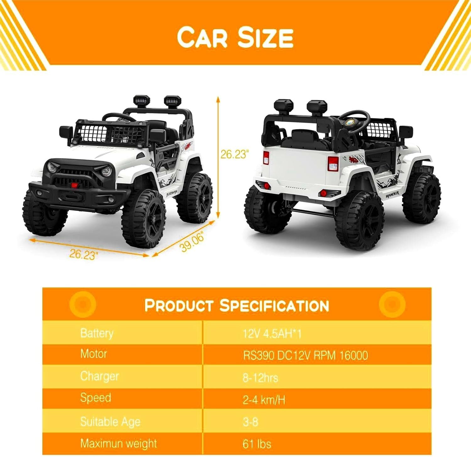12V Battery-Powered Electric Ride-On Car Truck for Kids with LED Lights Trend Times 5