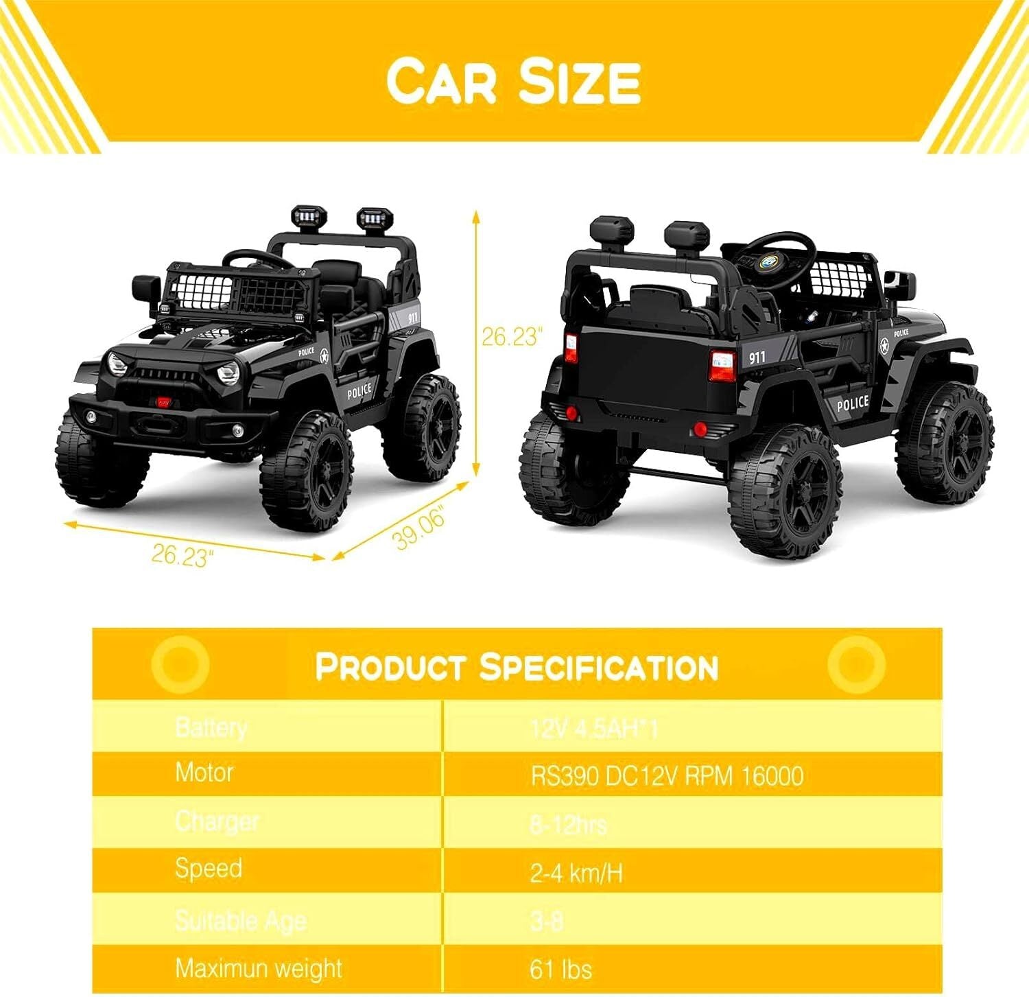 12V Battery-Powered Electric Ride-On Truck for Kids with Remote Control Toy Car Trend Times 6