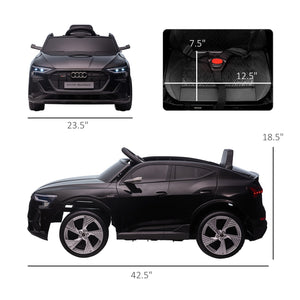 12V Electric Ride-On Car for Kids with Remote Control, Safety Belt, and LED Lights in Black Trend Times 2