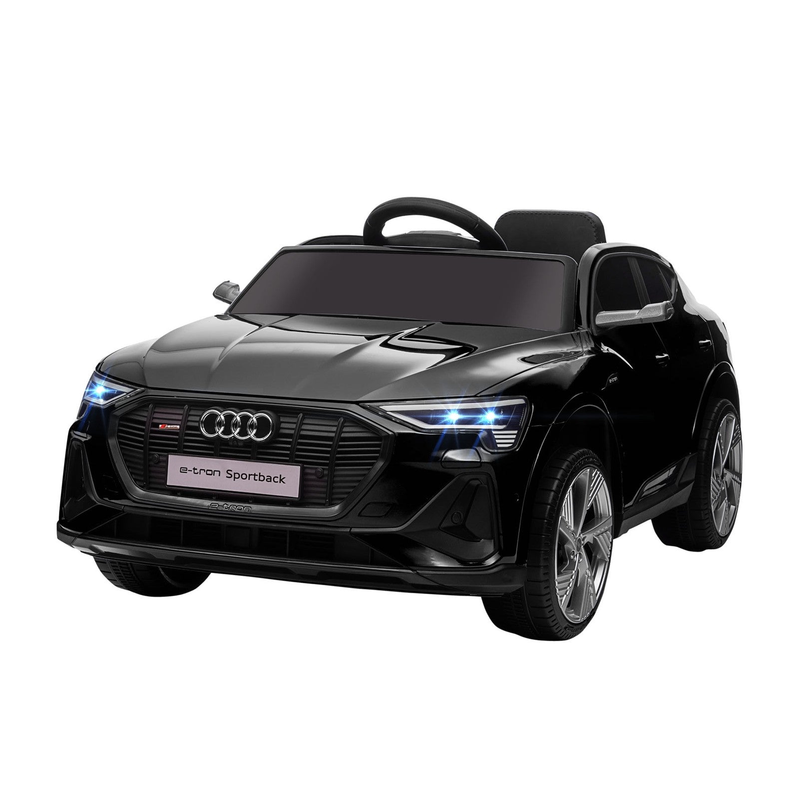 12V Electric Ride-On Car for Kids with Remote Control, Safety Belt, and LED Lights in Black Trend Times 3