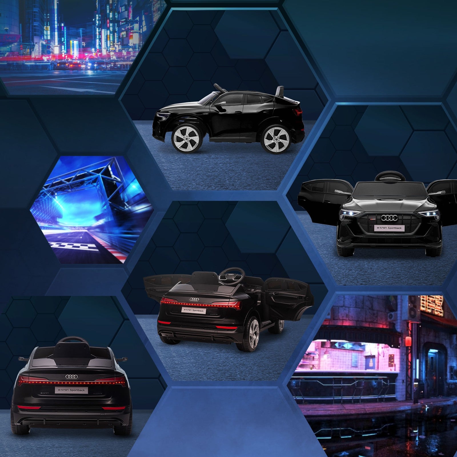 12V Electric Ride-On Car for Kids with Remote Control, Safety Belt, and LED Lights in Black Trend Times 9