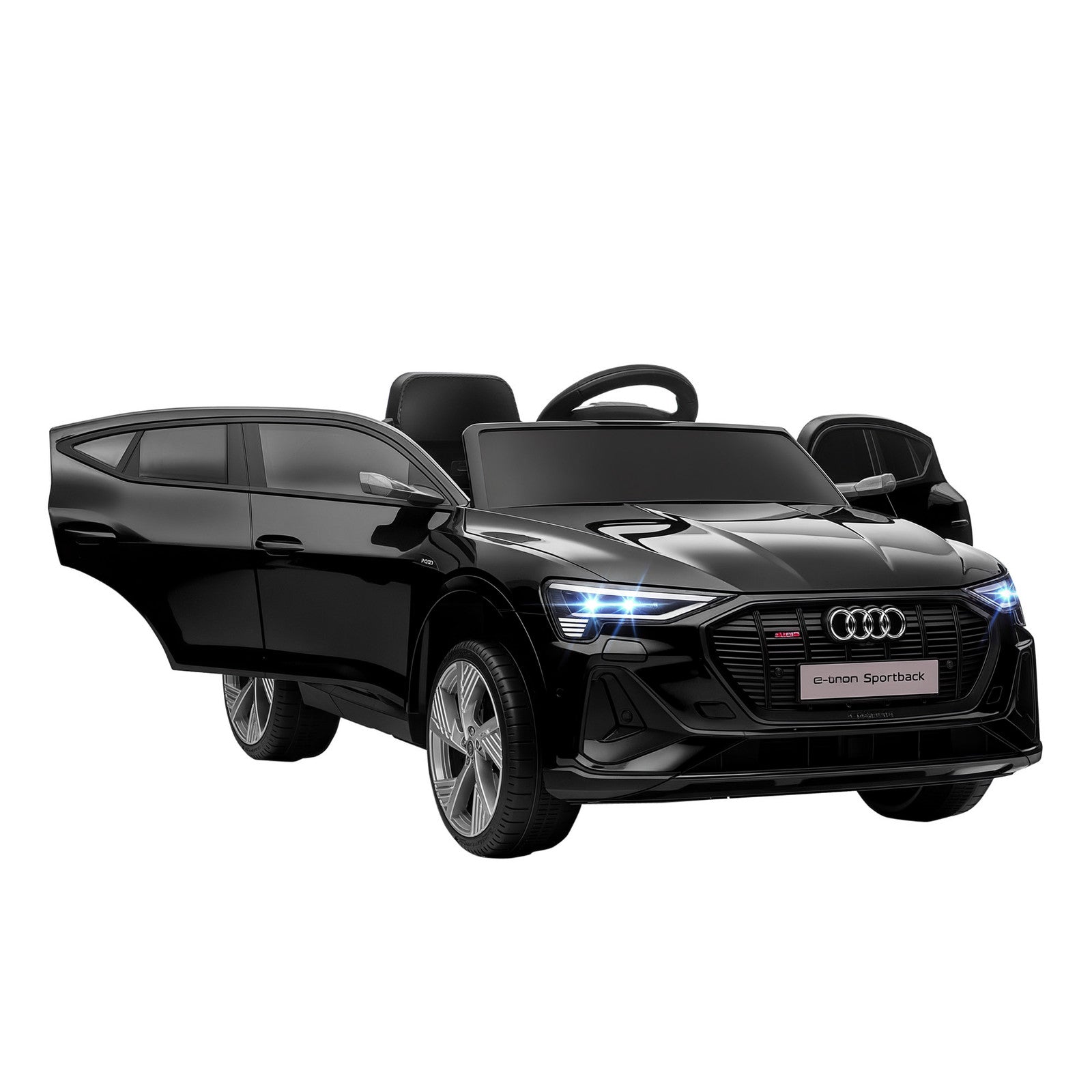 12V Electric Ride-On Car for Kids with Remote Control, Safety Belt, and LED Lights in Black Trend Times Variant 0