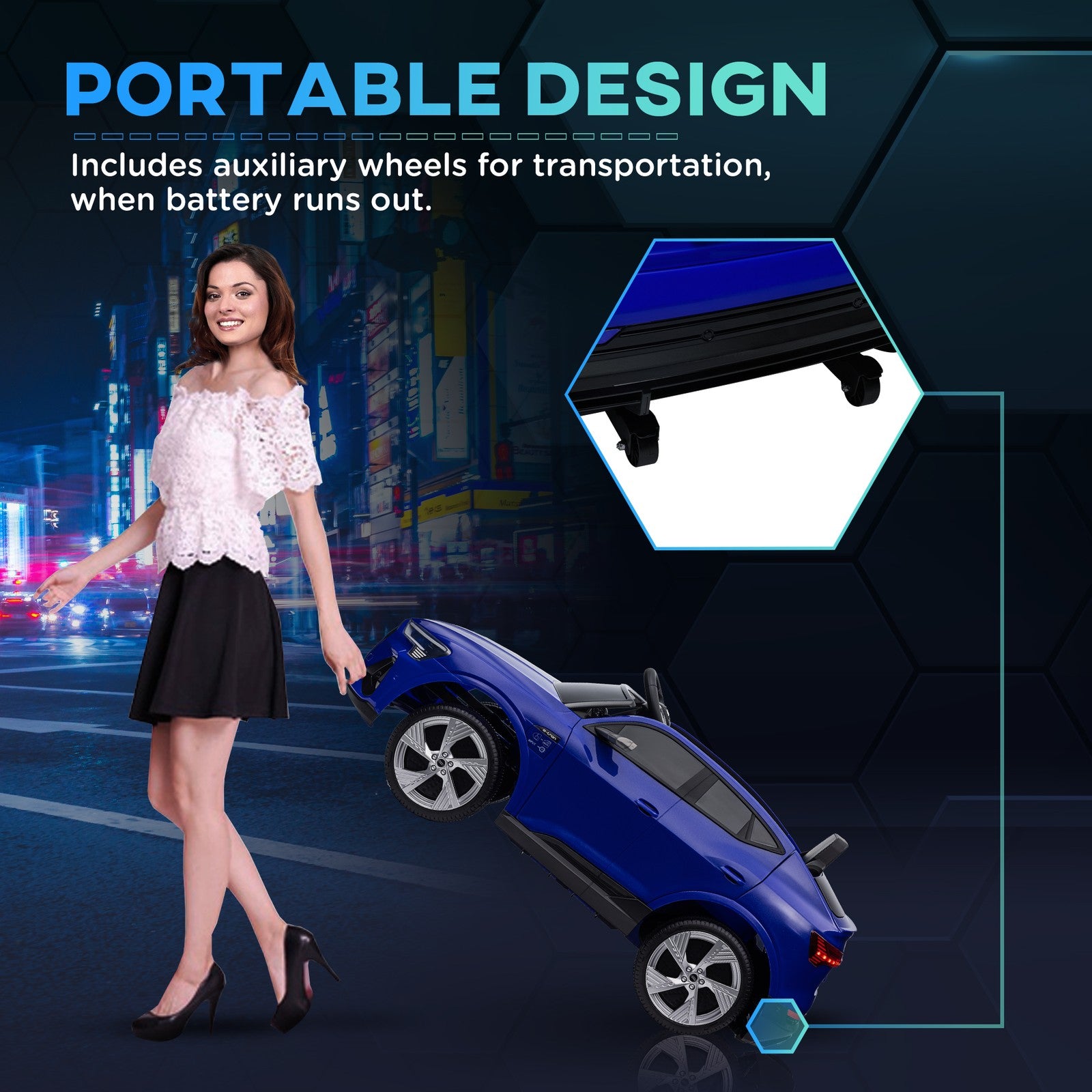 12V Electric Kids Car with Remote Control, Safety Belt, and LED Lights - Blue Trend Times 6
