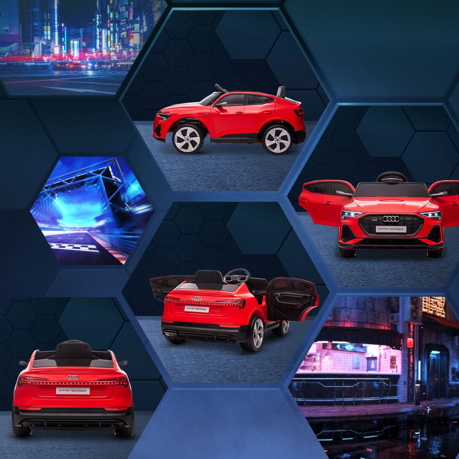 12V Electric Kids Car with Remote Control, Safety Belt, and LED Lights – Red Trend Times 10