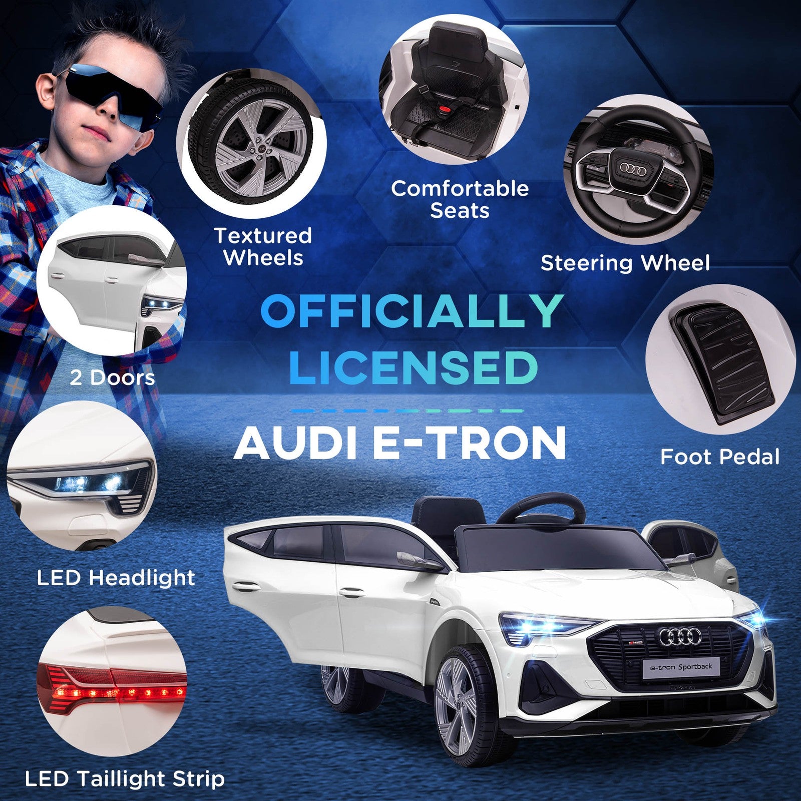 12V Electric Kids Car with Remote Control, Safety Belt, LED Lights, and Music Trend Times 7
