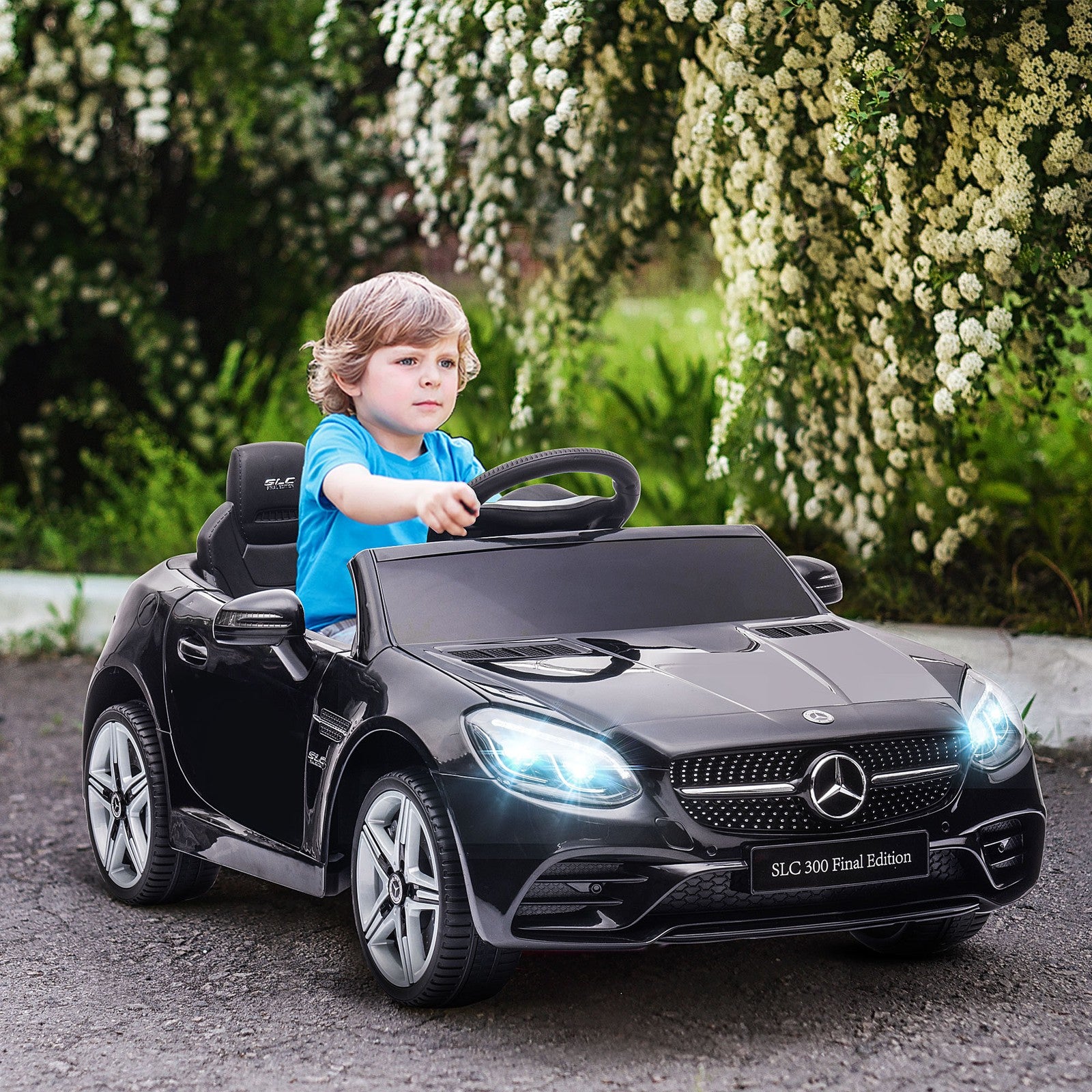 12V Electric Ride-On Car for Kids with Parental Remote Control, Dual Motors, Music, and Lights in Black Trend Times 8
