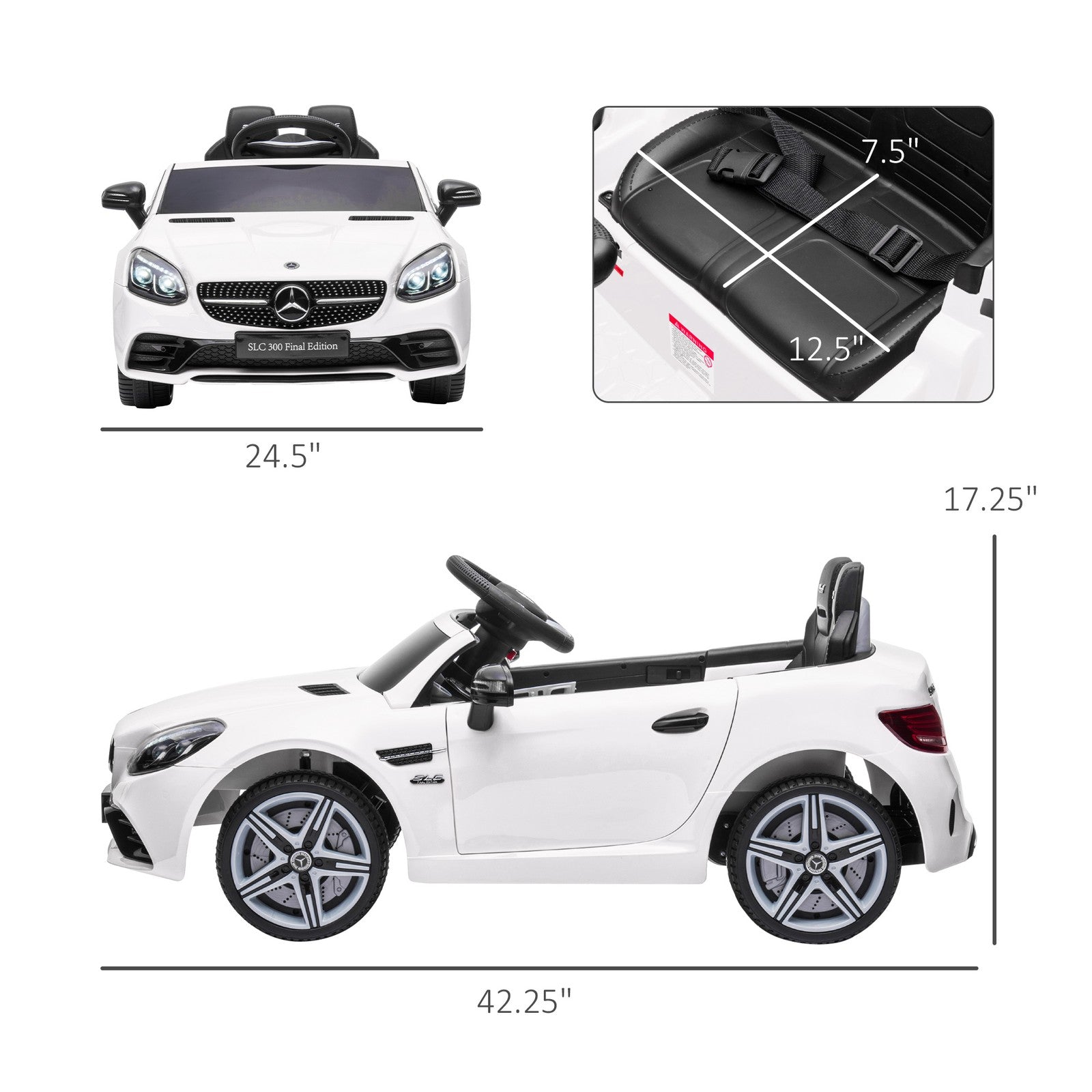 12V Electric Kids Car with Parental Remote Control, Dual Motors, Music, and Lights Trend Times 2
