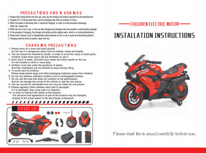 12V Electric Ride-On Motorcycle for Kids with Lights, Wheels, and Bluetooth Music Trend Times 10