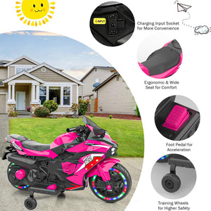 12V Electric Ride-On Motorcycle for Kids with Lights, Wheels, and Bluetooth Music Trend Times 4