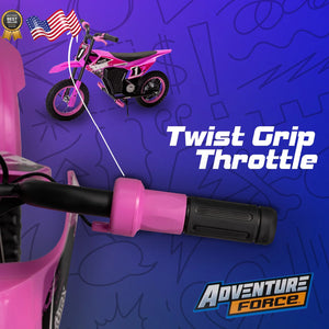 12V Electric Battery-Powered Pink Dirt Bike for Kids Ages 5 and Up Trend Times 3