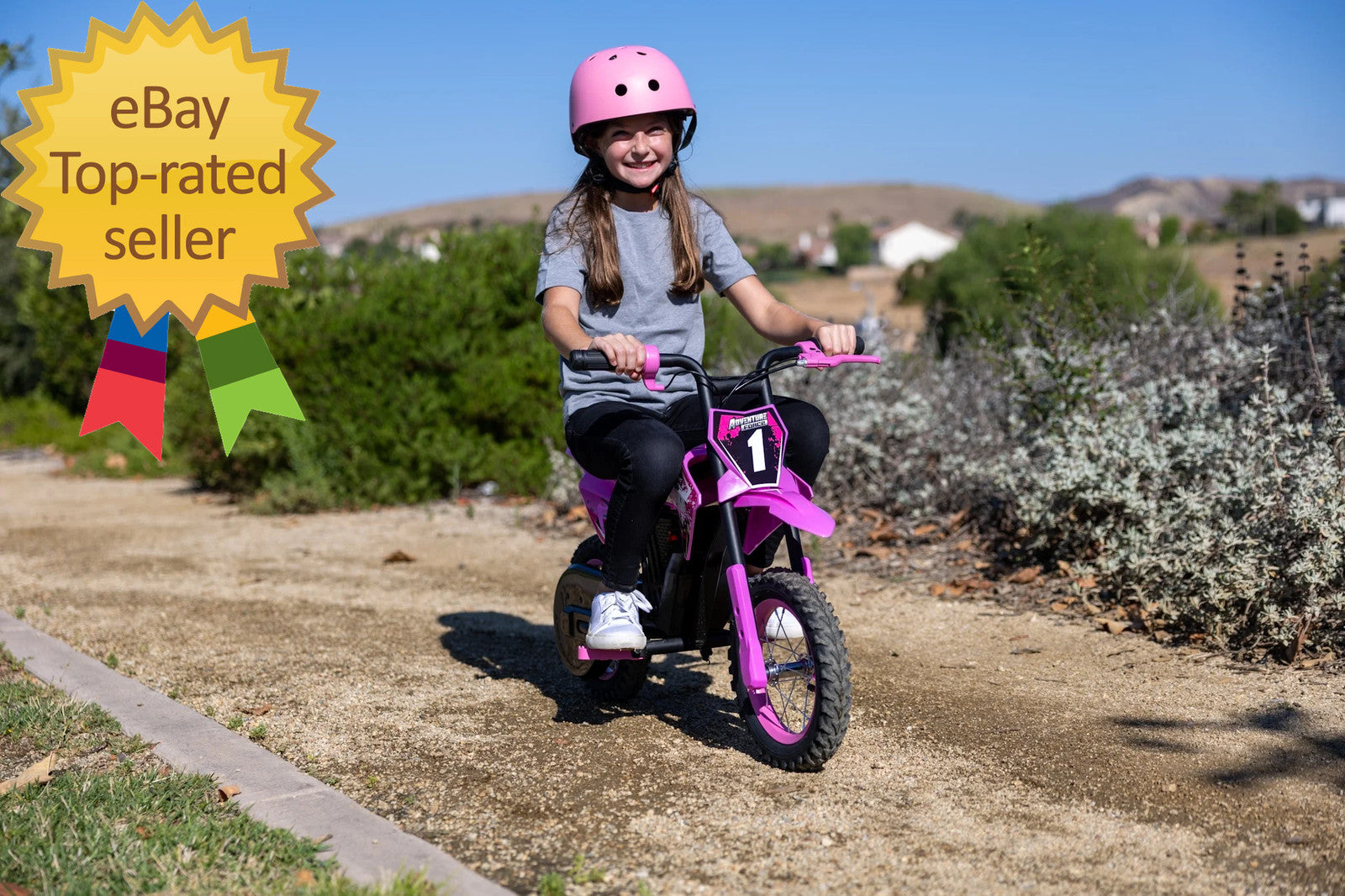 12V Electric Pink Dirt Bike for Kids Battery Powered Ride-On Ages 5 and Up Trend Times 2