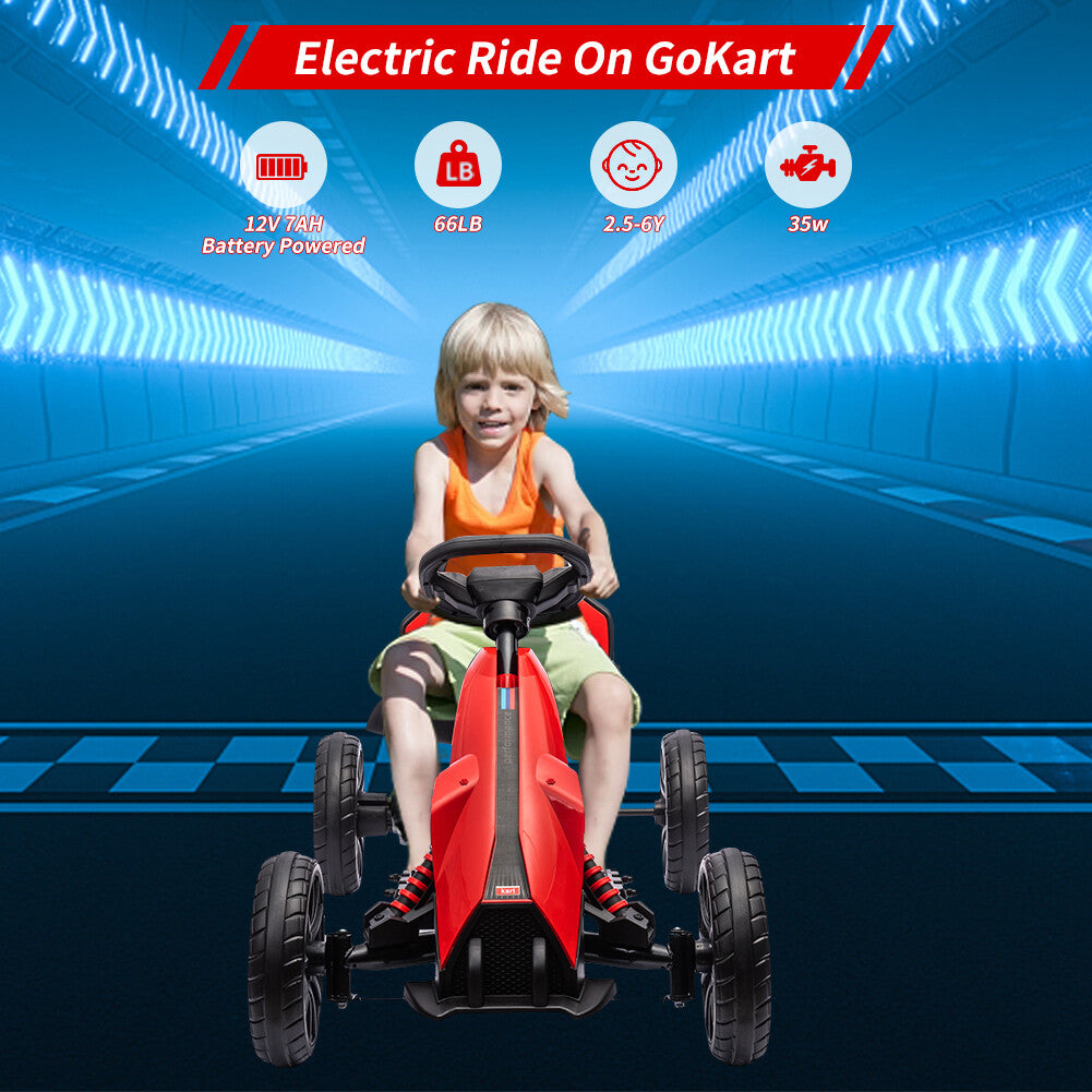 12V Electric Drift Kart for Kids with 35W Motor and Adjustable Speed for Ages 3-6 Trend Times 17
