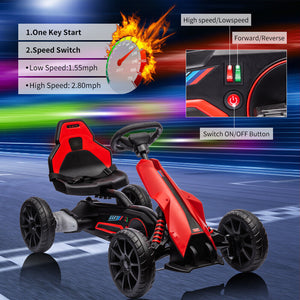 12V Electric Drift Kart for Toddlers with Adjustable Seat, 2-Speed and Shock Absorber Trend Times 1