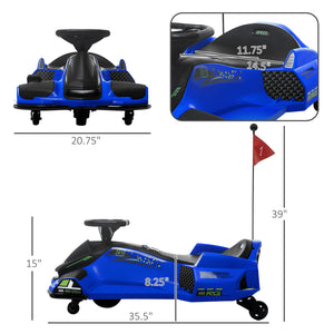 12V Electric Drifting Go-Kart with Slow Start, Music, and Lights in Blue Trend Times 1