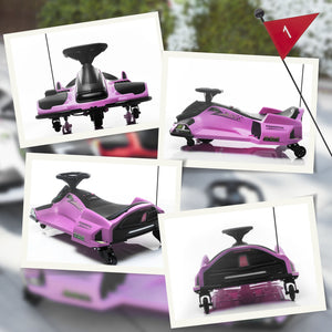 12V Electric Drifting Go Kart with Slow Start, Music, and Lights in Pink Trend Times 9