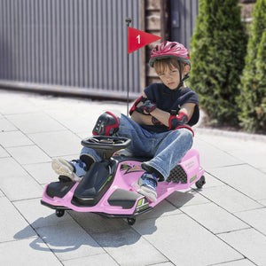 12V Electric Drifting Go-Kart with Slow Start, Music, Lights - Pink Trend Times 8