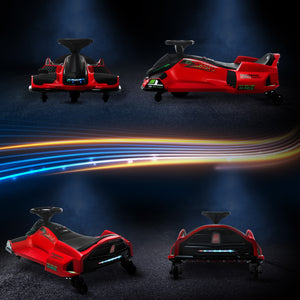 12V Electric Drifting Go Kart with Slow Start, Music, and Lights - Red Trend Times 10