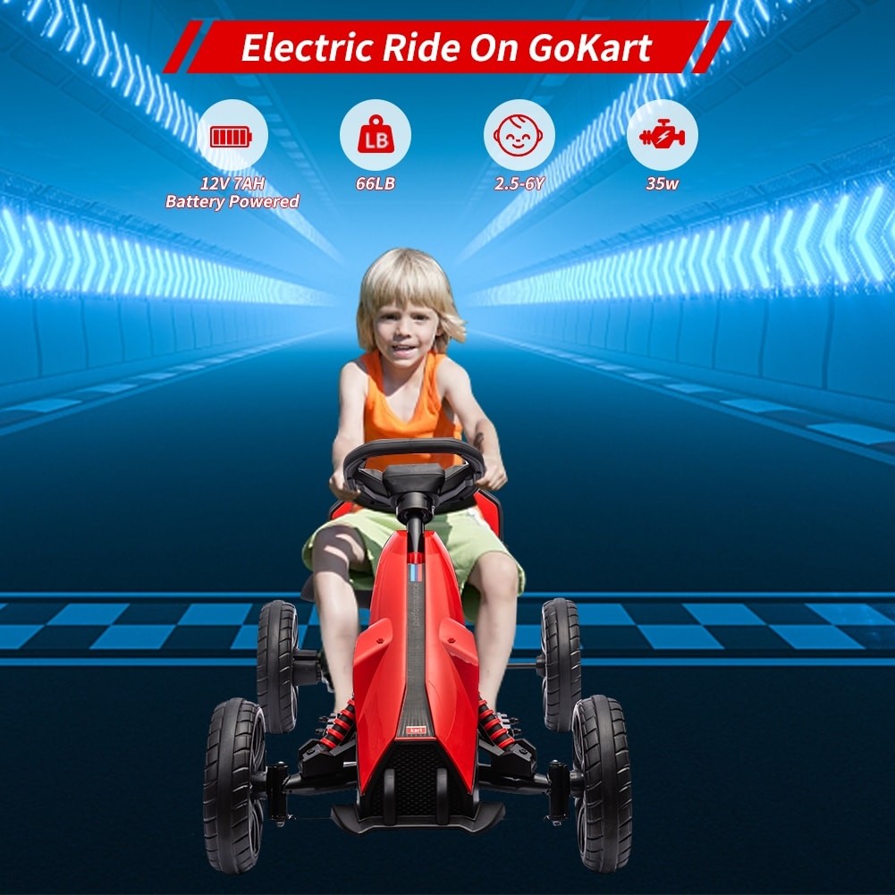 12V Electric Go-Kart for Kids with 7Ah Battery Powered Ride-On Car Trend Times 4