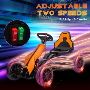 12V Electric Go-Kart for Kids with Adjustable Speed, Orange Trend Times 5